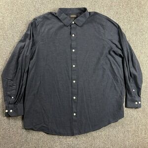Bonobos Shirt Mens 2XL Long Blue Button Up Prominent‎ Fit Pocket Flannel Cotton